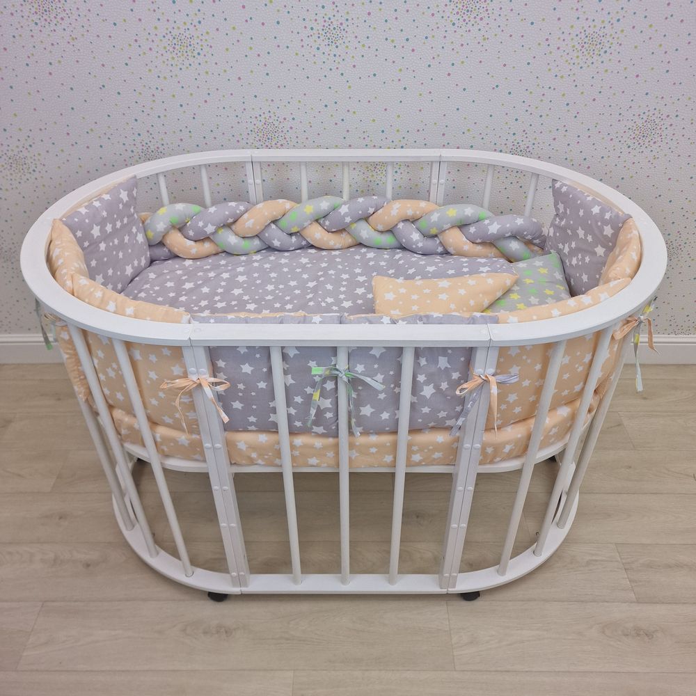 КПБ 14 пр (борт + пододеяльник + одеяло + наволочка + подушка + простынь (бязь) коса артикул анонс 1155-0-1бб_07