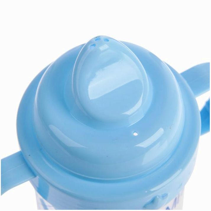 Картинка Поильник детский с твёрдым носиком «Джентльмен», с ручками, 150 мл, цвет голубой (№3725832) от магазина Мир детей Товары для Новорожденных