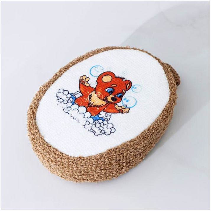 Картинка Мочалка для тела «Мишутка», 11?14 см, цвет микс (№6832407) от магазина Мир детей Товары для Новорожденных