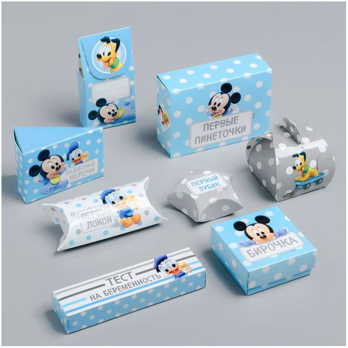 Картинка Набор коробочек для хранения "Мамины сокровища", Микки Маус (№1448682) от магазина Мир детей Товары для Новорожденных
