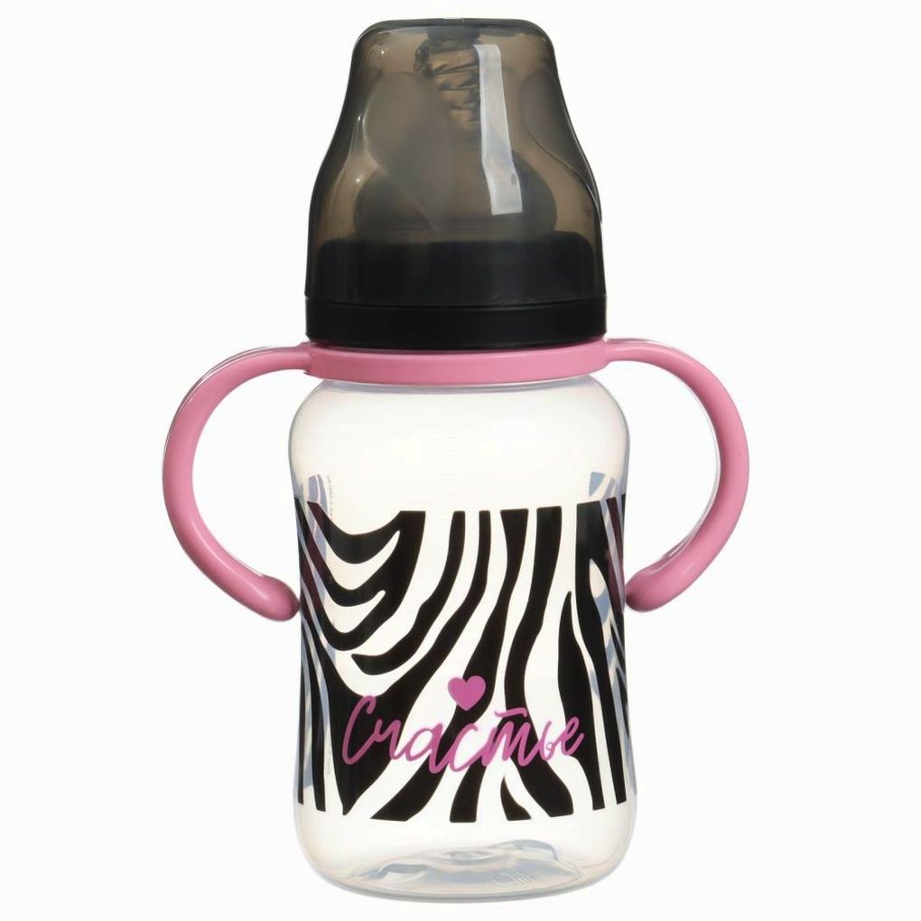 № 10328446 Бутылочка для кормления, широкое горло Animal, 270 мл., с ручками