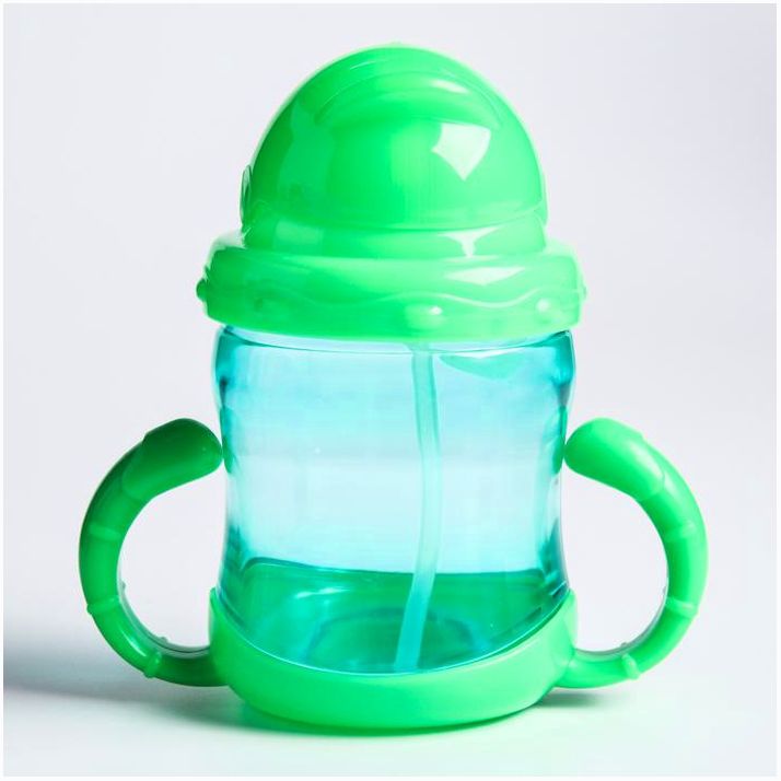 № 4611378 Поильник с силиконовой трубочкой, 200 мл., с ручками, цвет МИКС