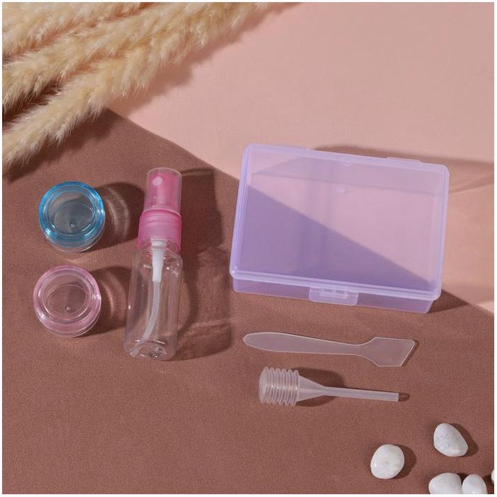 Набор для хранения, в футляре, 5 предметов, цвет МИКС артикул анонс 3539160