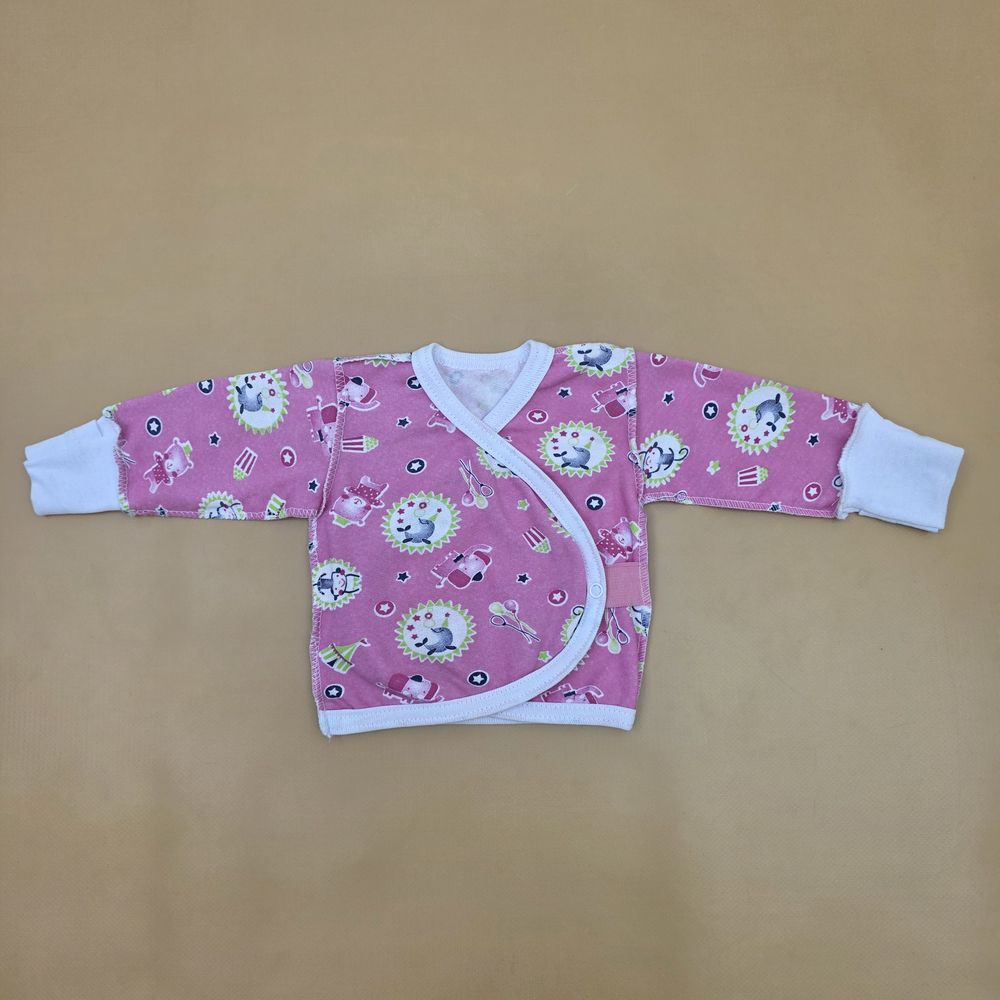 Распашонка №11 (футер, кнопки сбоку, зашитая ручка, швы наружу) артикул анонс 15190-56МД