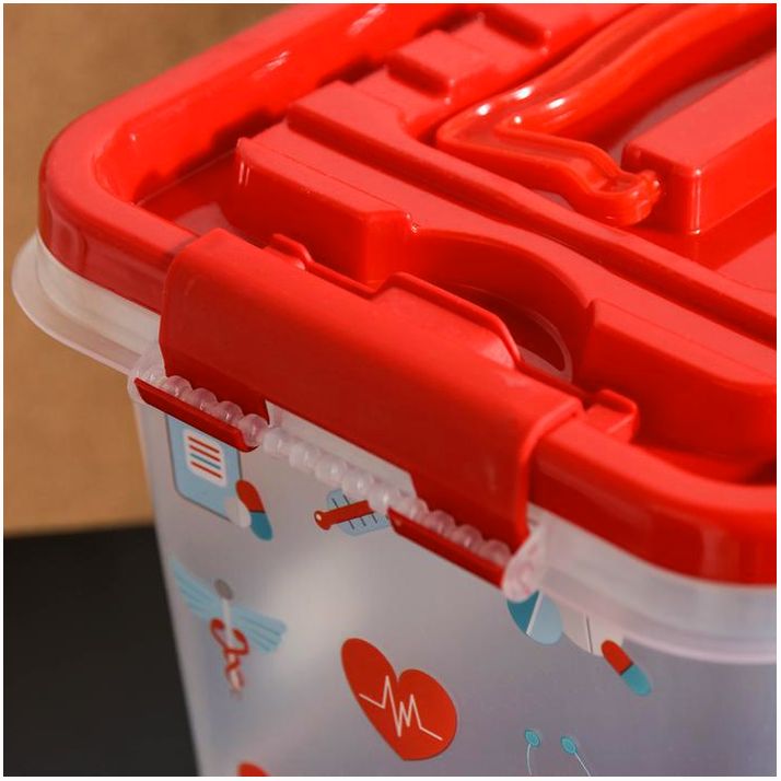 Картинка Аптечка «Доктор+», 4 л, прямоугольная, рисунок МИКС (№979210) от магазина Мир детей Товары для Новорожденных