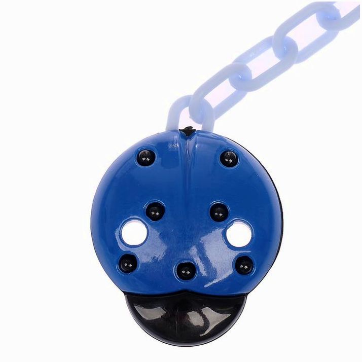 № 2932012 Держатель для соски - пустышки «Божья коровка», на цепочке, цвет синий