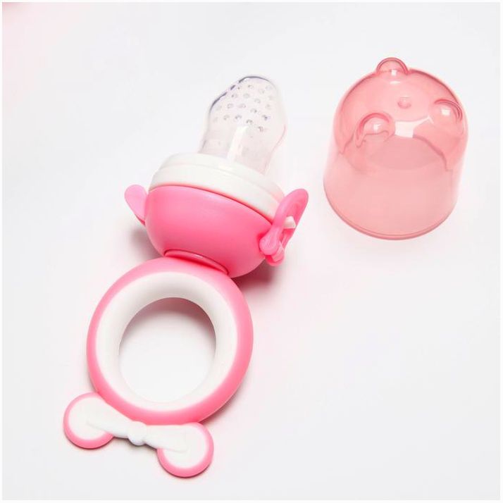 № 4313593 Ниблер для прикорма «Мишка», с силиконовой сеточкой, цвет розовый