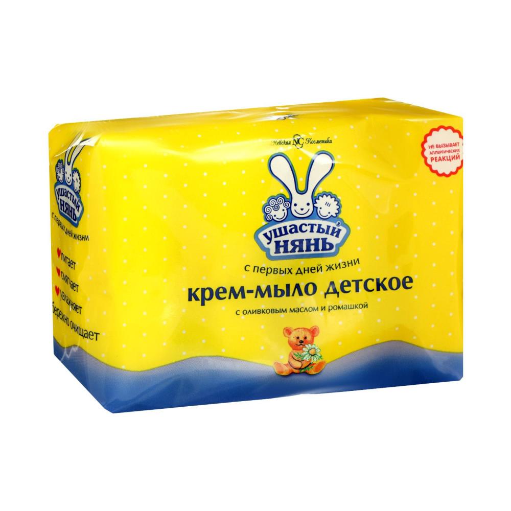 № 1575677 Детское крем-мыло Ушастый нянь, с оливковым маслом и ромашкой, 4х100 г