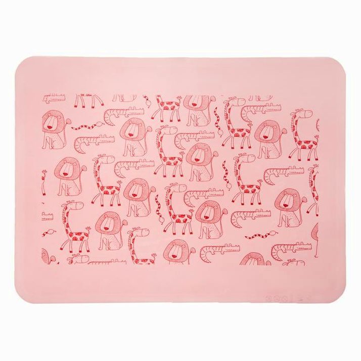 Коврик силиконовый детский, для кормления, антискользящий, от 5 мес., цвет розовый артикул анонс 2932094