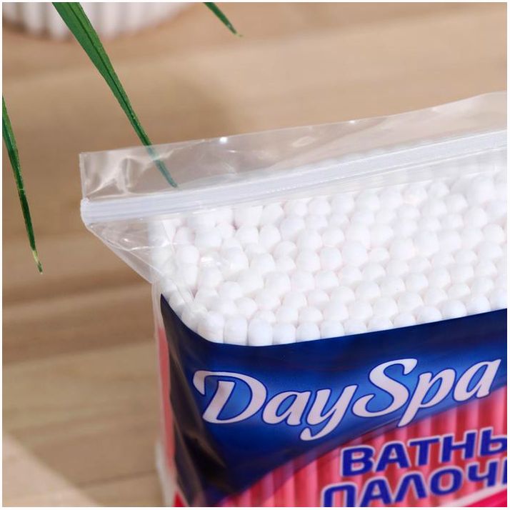 Картинка Ватные палочки Day Spa с зип. локом розов 200 шт (№7387005) от магазина Мир детей Товары для Новорожденных