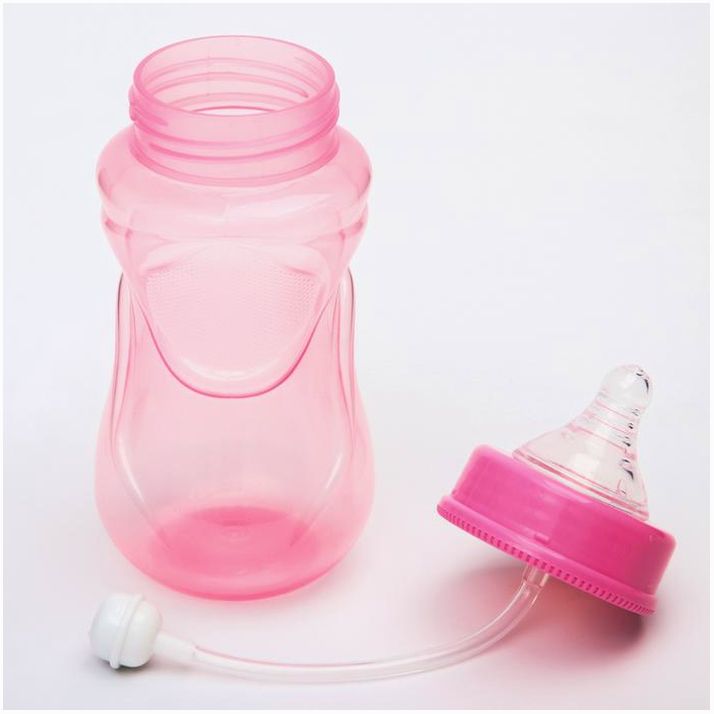 Картинка Бутылочка для кормления, широкое горло, средний поток, 300 мл., цвет розовый, +3мес (№4770838) от магазина Мир детей Товары для Новорожденных