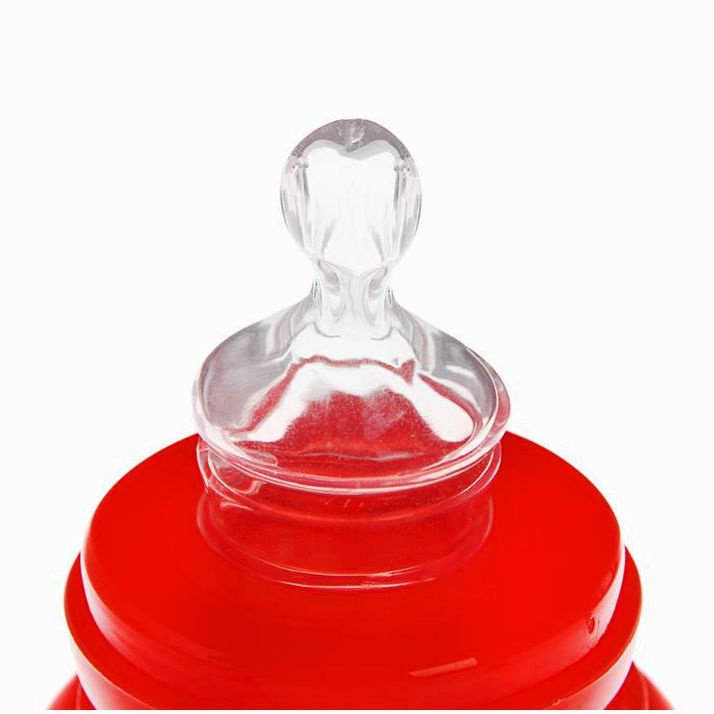 Картинка Бутылочка для кормления цветная с ручками, 150 мл, от 0 мес., цвет красный (№2825261) от магазина Мир детей Товары для Новорожденных