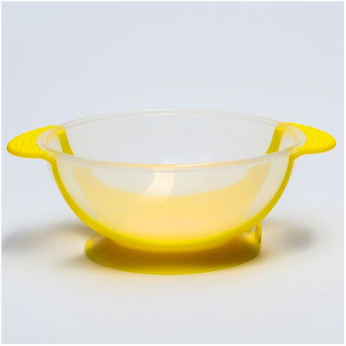 Картинка Набор для кормления, 3 предмета: миска 350 мл на присоске, крышка, термоложка, цвет жёлтый (№1917377) от магазина Мир детей Товары для Новорожденных