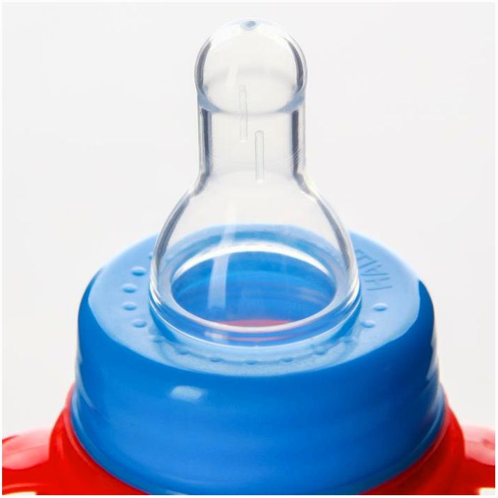 Картинка Бутылочка «Люблю маму и папу», классическое горло, 250 мл., от 0 мес., приталенная, с ручками (№7987844) от магазина Мир детей Товары для Новорожденных