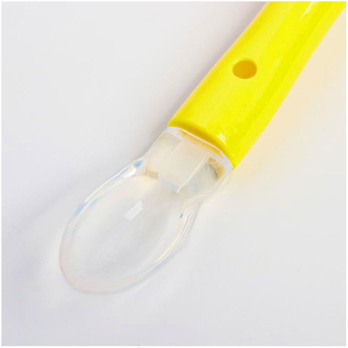 № 2300113 Ложка детская для кормления силиконовая, от 5 мес., цвет жёлтый