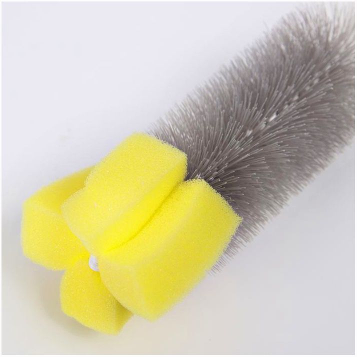 № 4601190 Ёршик по уходу за детскими бутылочками, цвет серый/желтый