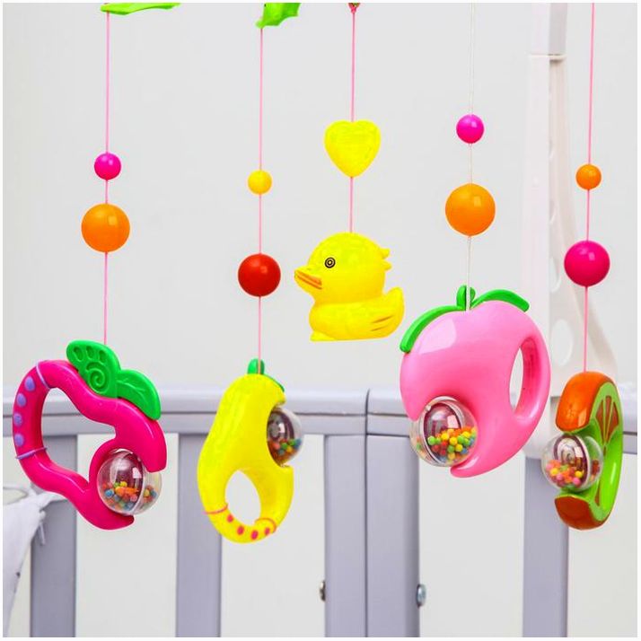 № 694023 Мобиль музыкальный «Игрушки-погремушки», заводной, виды МИКС