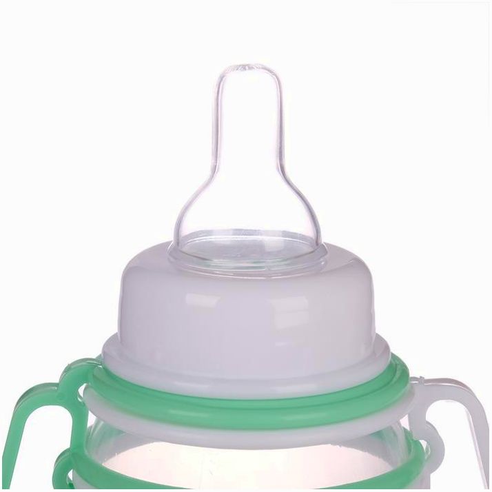 Картинка Бутылочка «Весёлые животные» с передвижными ручками, 150 мл, от 0 мес., цвета МИКС (№144456) от магазина Мир детей Товары для Новорожденных