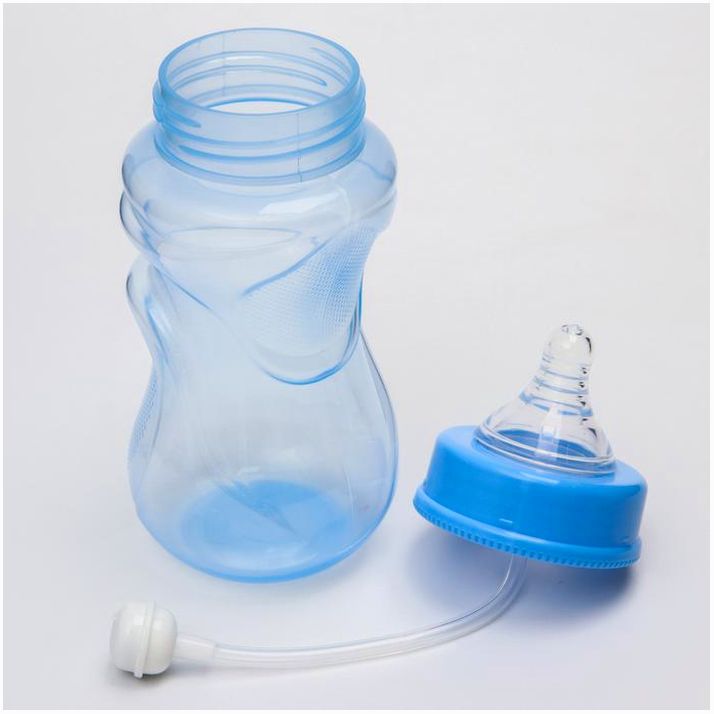 Картинка Бутылочка для кормления, широкое горло, от 6 мес., 300 мл., цвет голубой (№4770836) от магазина Мир детей Товары для Новорожденных