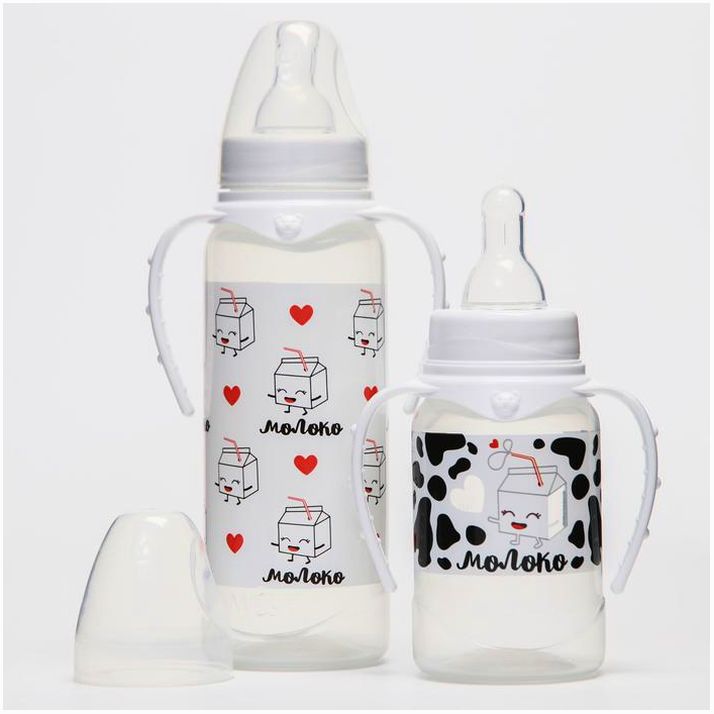 № 5502551 Набор бутылочек для кормления «Люблю молоко» 150 и 250 мл