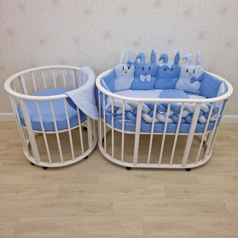 КПБ 16 пр (борт + пододеяльник + 2 одеяла + наволочка + подушка + 2 простынки (бязь) артикул анонс 1186-О-1бб_02