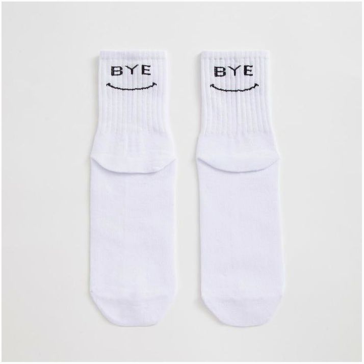 № 6885450 Носки MINAKU «Hi-Bye», цвет белый, размер 38-39 (25 см)