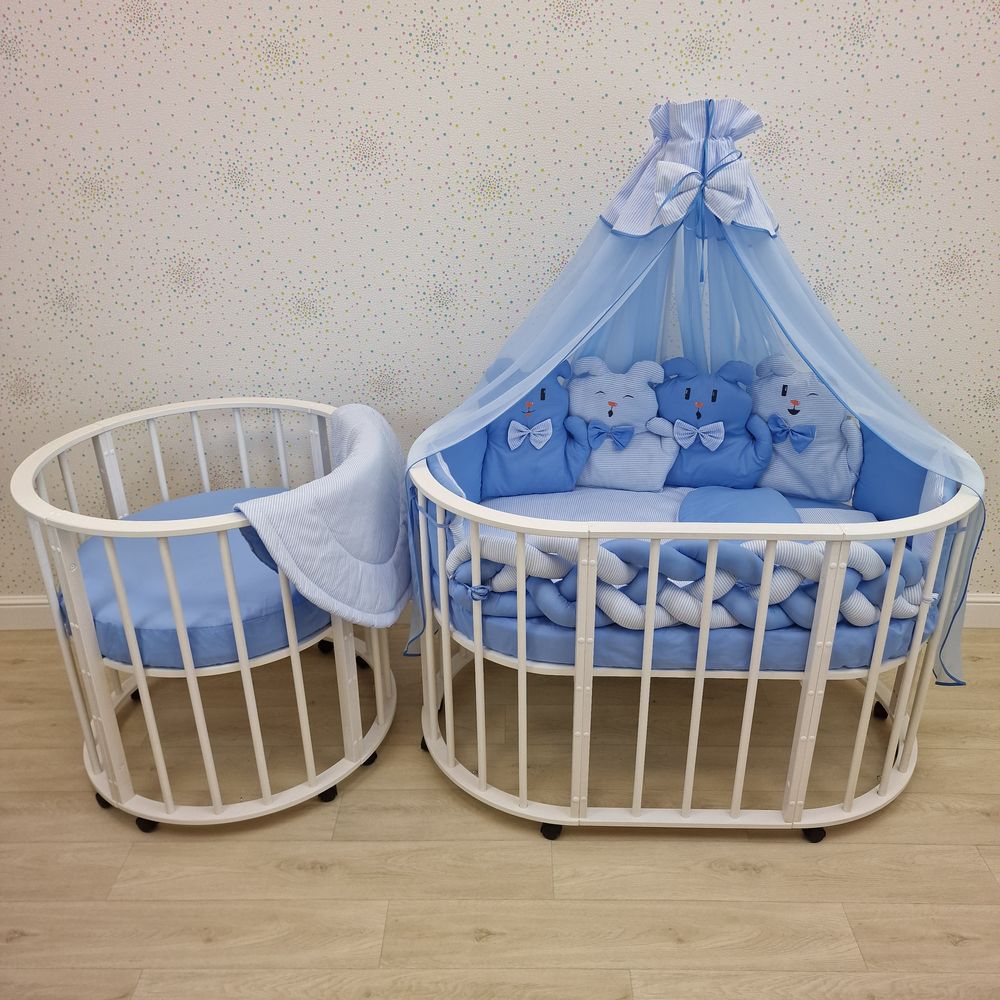 КПБ 17 пр (балдахин + борт + пододеяльник + 2 одеяла + наволочка + подушка + 2 простынки (бязь) артикул анонс 1187-О-1_02