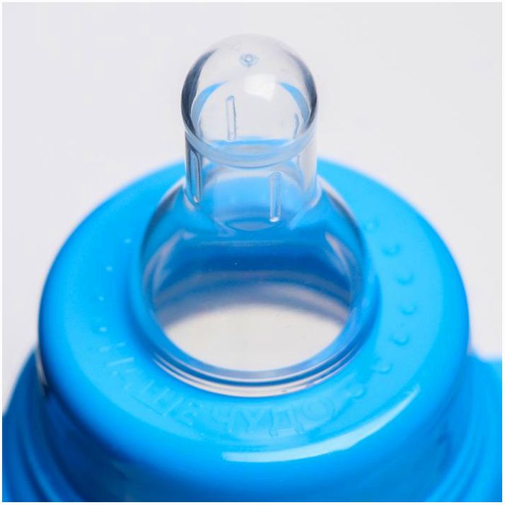 Картинка Бутылочка «Молочное счастье», классическое горло, 250 мл., от 0 мес., цилиндр, с ручками (№5399870) от магазина Мир детей Товары для Новорожденных