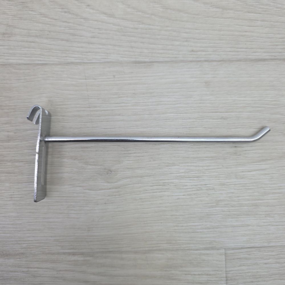 № Кр-один-20х Крючок (кронштейн) на торговую решетку (длина 20 см) хром