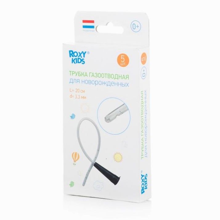Трубка газоотводная для новорожденных, 5 шт, одноразовая ROXY-KIDS артикул анонс 4132462