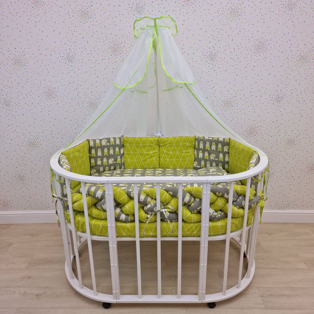 КПБ 15 пр (балдахин + борт + пододеяльник + одеяло + наволочка + подушка + простынь (бязь) коса артикул анонс 1157-0-1_05