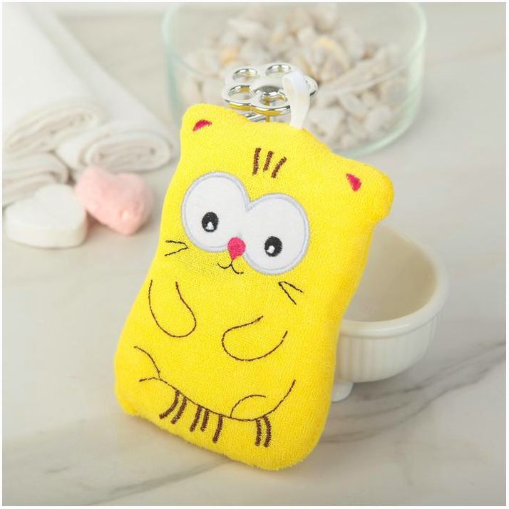 Мочалка для тела детская Доляна «Котики», цвет МИКС артикул анонс 3092586