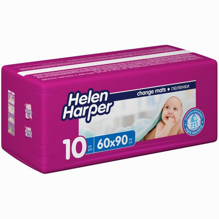 Картинка Детские впитывающие пелёнки Helen Harper, размер 60х90, 10 шт. (№1551746) от магазина Мир детей Товары для Новорожденных