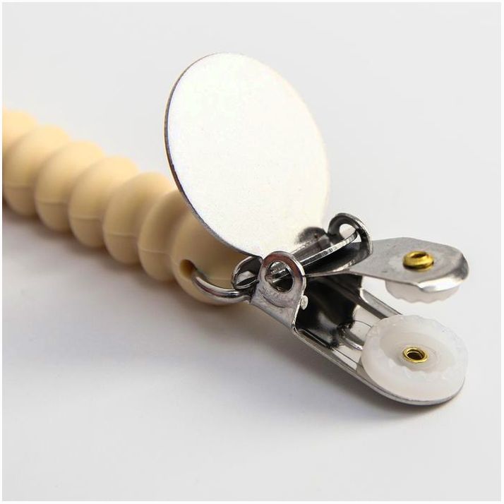 Картинка Держатель для соски - пустышки «Кольца», силиконовый, цвет бежевый (№5421481) от магазина Мир детей Товары для Новорожденных