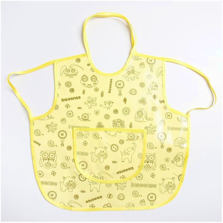 Фартук защитный 36х36 см., из клеенки с ПВХ покрытием, цвет желтый с рисунком артикул анонс 4967118