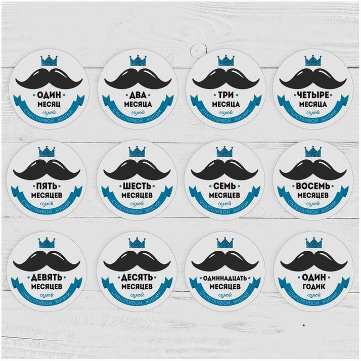 Наклейки для фотографирования «Коллаж голубой» артикул анонс 4773828