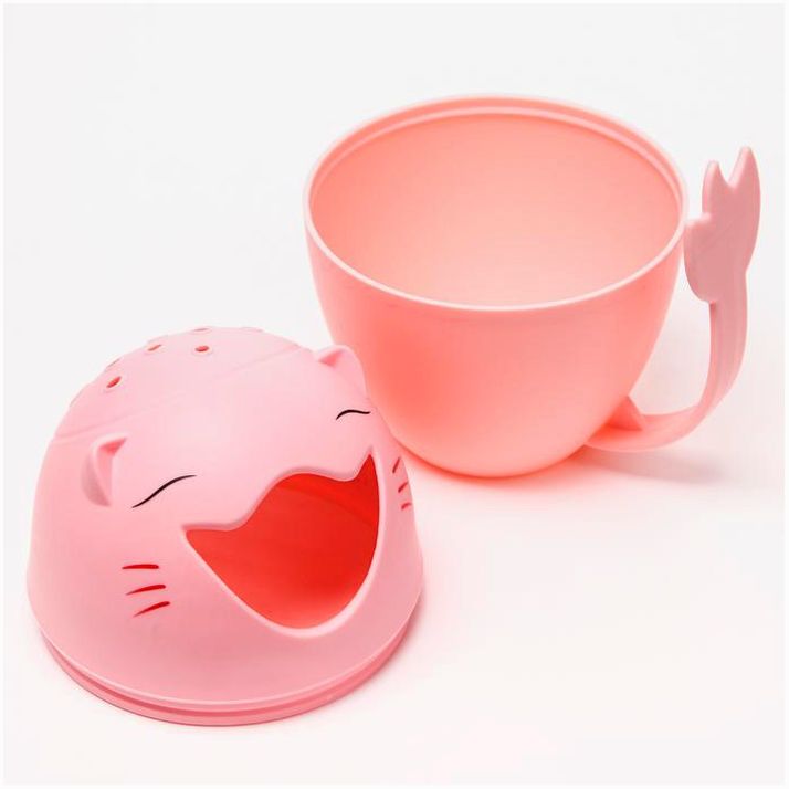 Картинка Ковш для купания и мытья головы, детский банный ковшик, хозяйственный «Котик», цвет розовый (№7761341) от магазина Мир детей Товары для Новорожденных