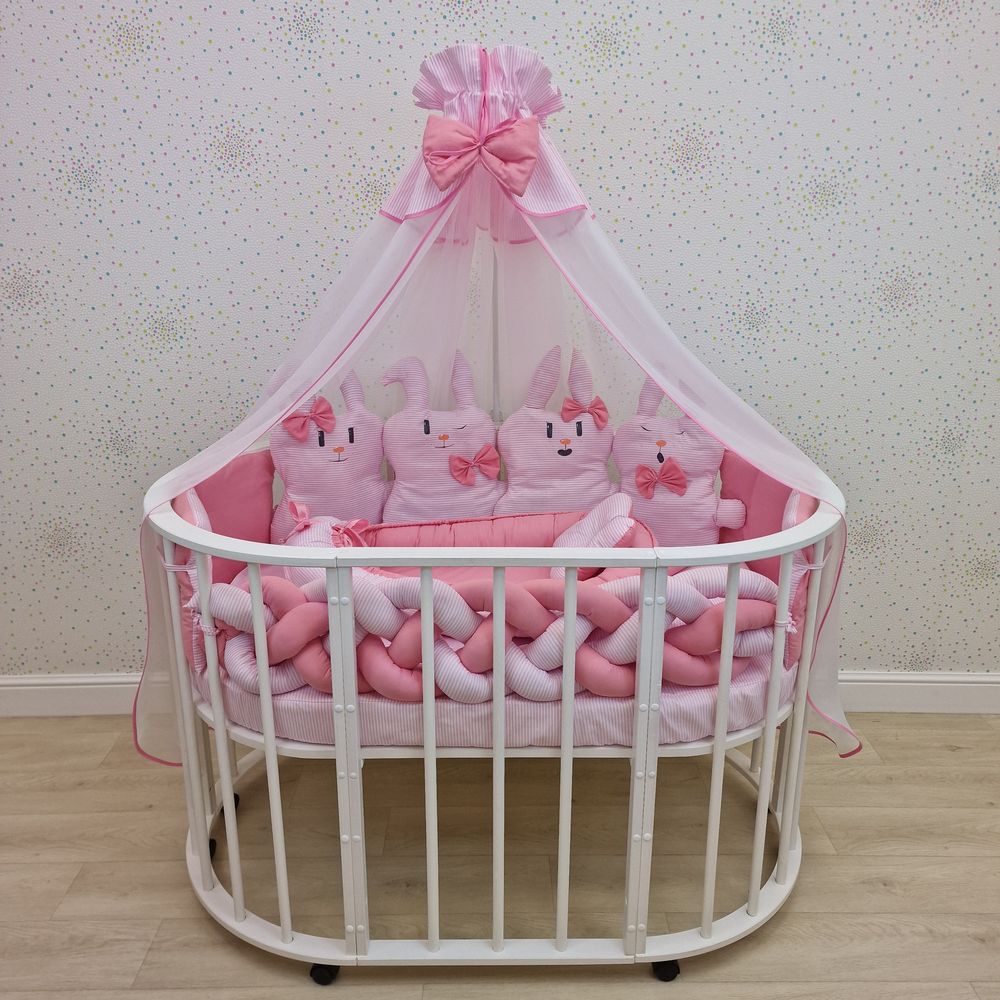 КПБ 17 пр (балдахин + борт + пододеяльник + одеяло + наволочка + 2подушки + простынь + гнездо (бязь) артикул анонс 1170-0-1_05