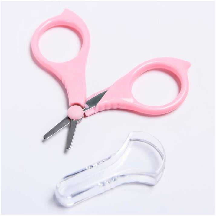 № 2849318 Ножницы детские безопасные, маникюрные, с чехлом, от 0 мес., цвет розовый