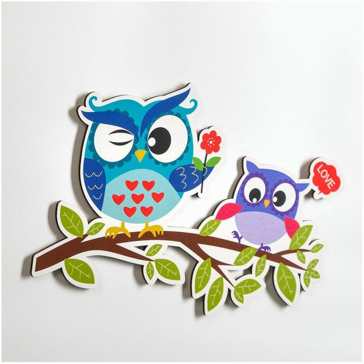 Картинка Декор настенный "Совушки", 21х33.5 см (№6959321) от магазина Мир детей Товары для Новорожденных