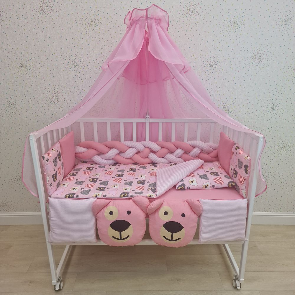 КПБ 15 пр (балдахин + борт + пододеяльник + одеяло + наволочка + подушка + простынь (бязь) артикул анонс 1190-0-1_03