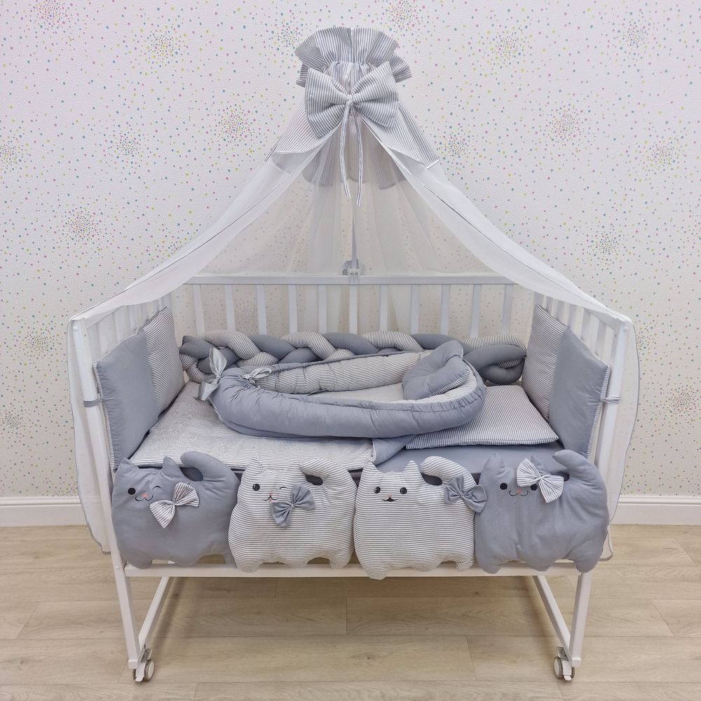 КПБ 17 пр (балдахин + борт + пододеяльник + одеяло + наволочка + 2подушки + простынь + гнездо (бязь) артикул анонс 1173-0-1_07