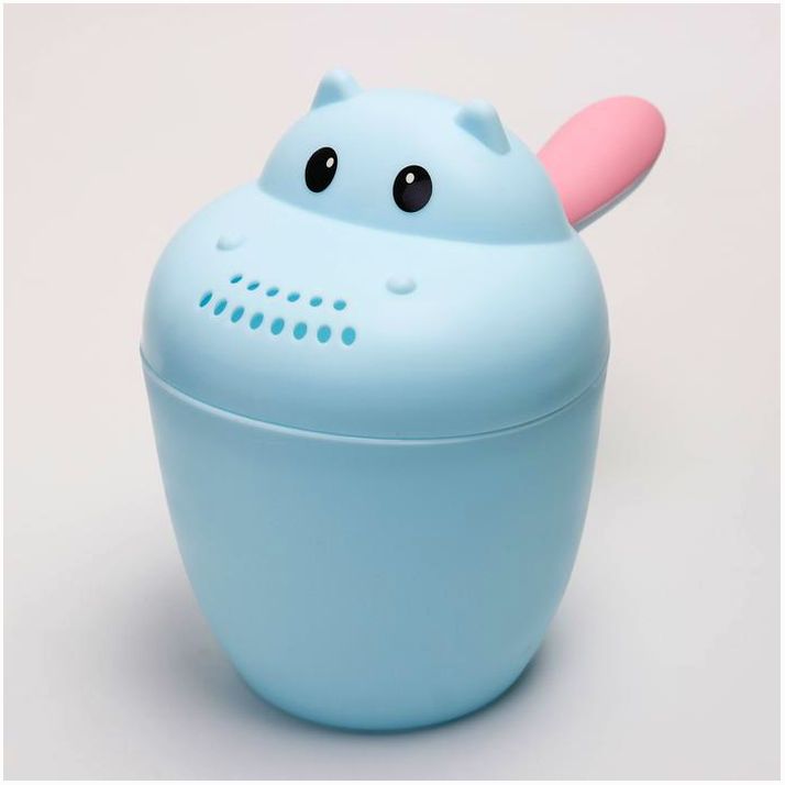 Ковш для купания и мытья головы, банный ковшик, хозяйственный «Бегемотик», 500 мл., цвет МИКС артикул анонс 4350277