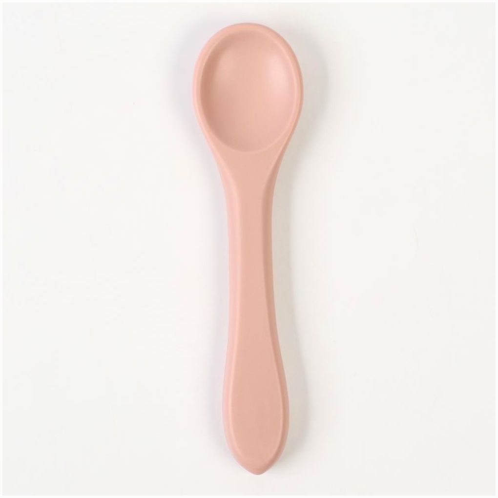 Картинка Ложка детская для кормления M&B (силикон), пыльная роза (№10101182) от магазина Мир детей Товары для Новорожденных