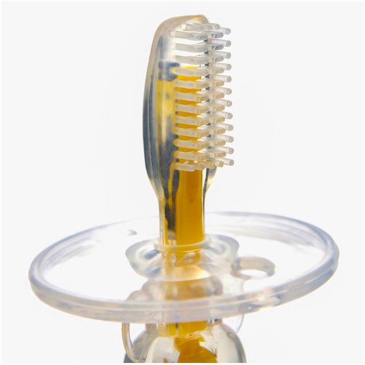 № 1886900 Прорезыватель, Крошка Я, щеточка, массажер для десен, грызунок для малыша, от 3 мес, цвет желтый.