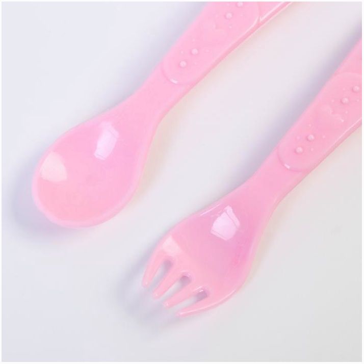 Картинка Набор для кормления: ложка и вилка «Для Малышки», цвет МИКС 5 мес+ (№4822599) от магазина Мир детей Товары для Новорожденных