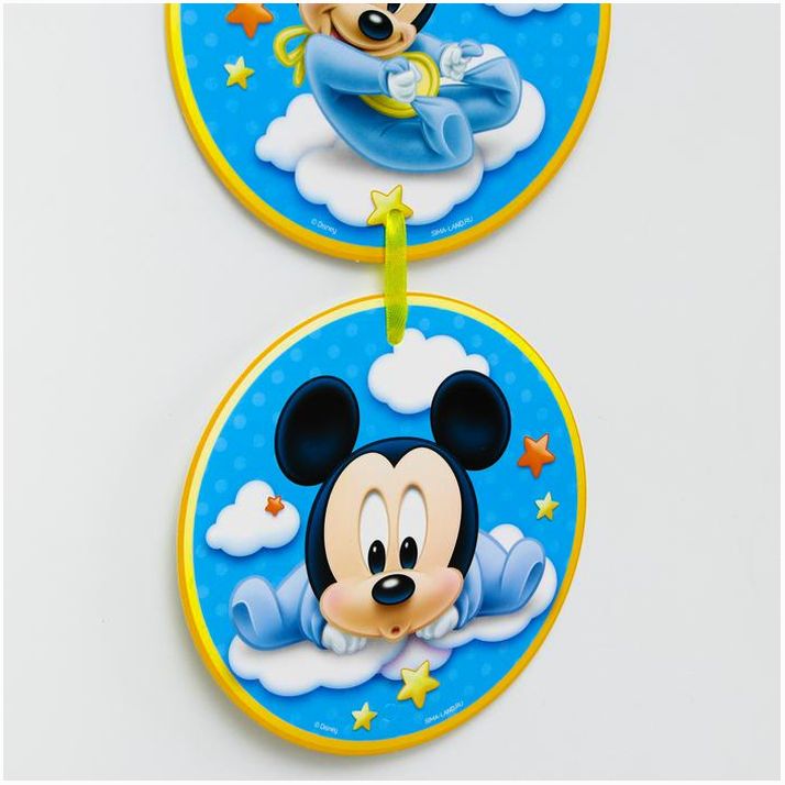 Картинка Гирлянда на люверсах "Мне 1 год", длина 140 см, Микки Маус (№5635354) от магазина Мир детей Товары для Новорожденных