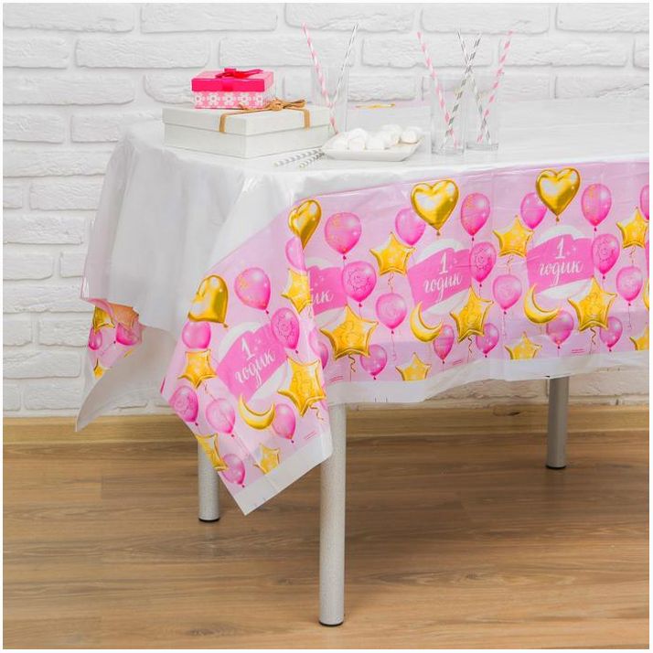 Скатерть «1 годик», малышка, 180х137 см артикул анонс 3544744
