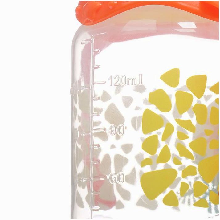 Картинка Бутылочка «Жирафик Лило» классическая, с ручками, 150 мл, от 0 мес., цвет оранжевый (№2969876) от магазина Мир детей Товары для Новорожденных