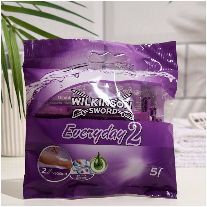 Станок для бритья одноразовый женский Wilkinson Sword EVERYDAY2, 2 лезвия, 5 шт. артикул анонс 9231505